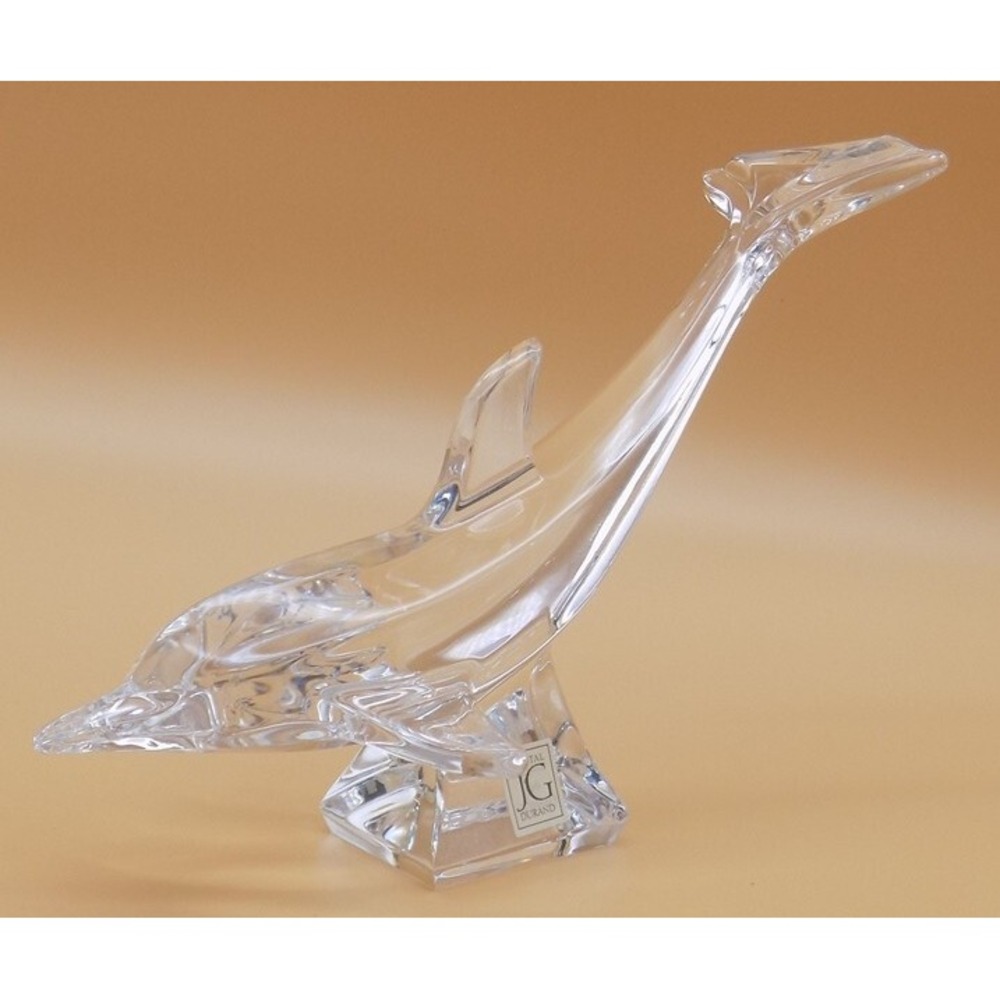 Dolphin Paperweight JG Durand French Crystal Art Glass Vintage